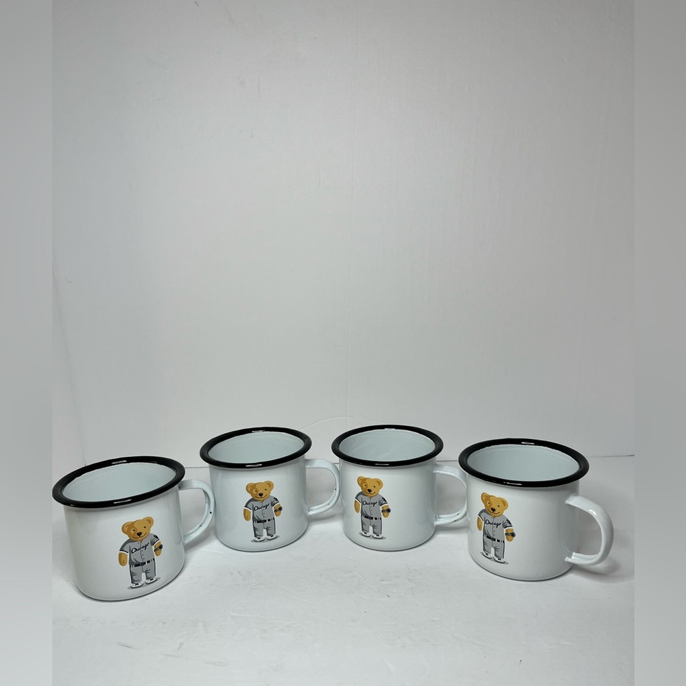 Chicago White Sox ORIS Set 4‎ Metal Teddy Bear Baseball Cups Mugs SGA 2022.